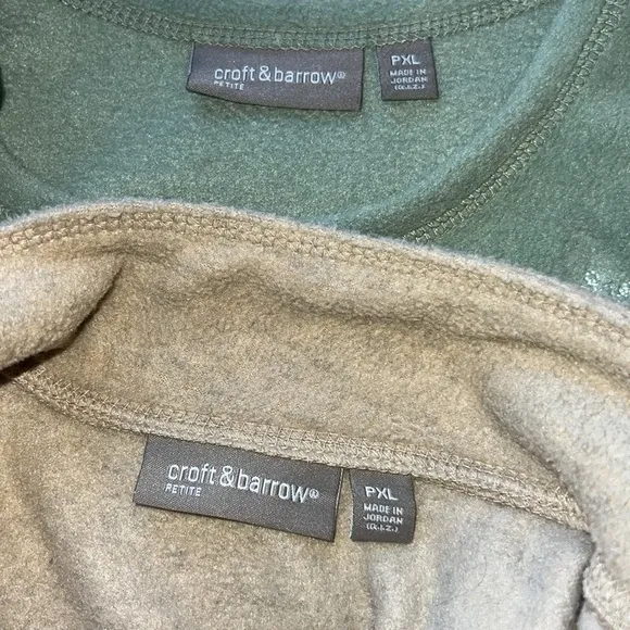 Croft &amp; Barrow bundle of 2 zip bird sweater size PXL
