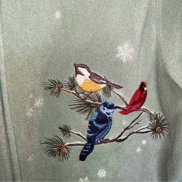 Croft &amp; Barrow bundle of 2 zip bird sweater size PXL
