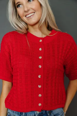 Dana Pointe Cardigan in Poppy