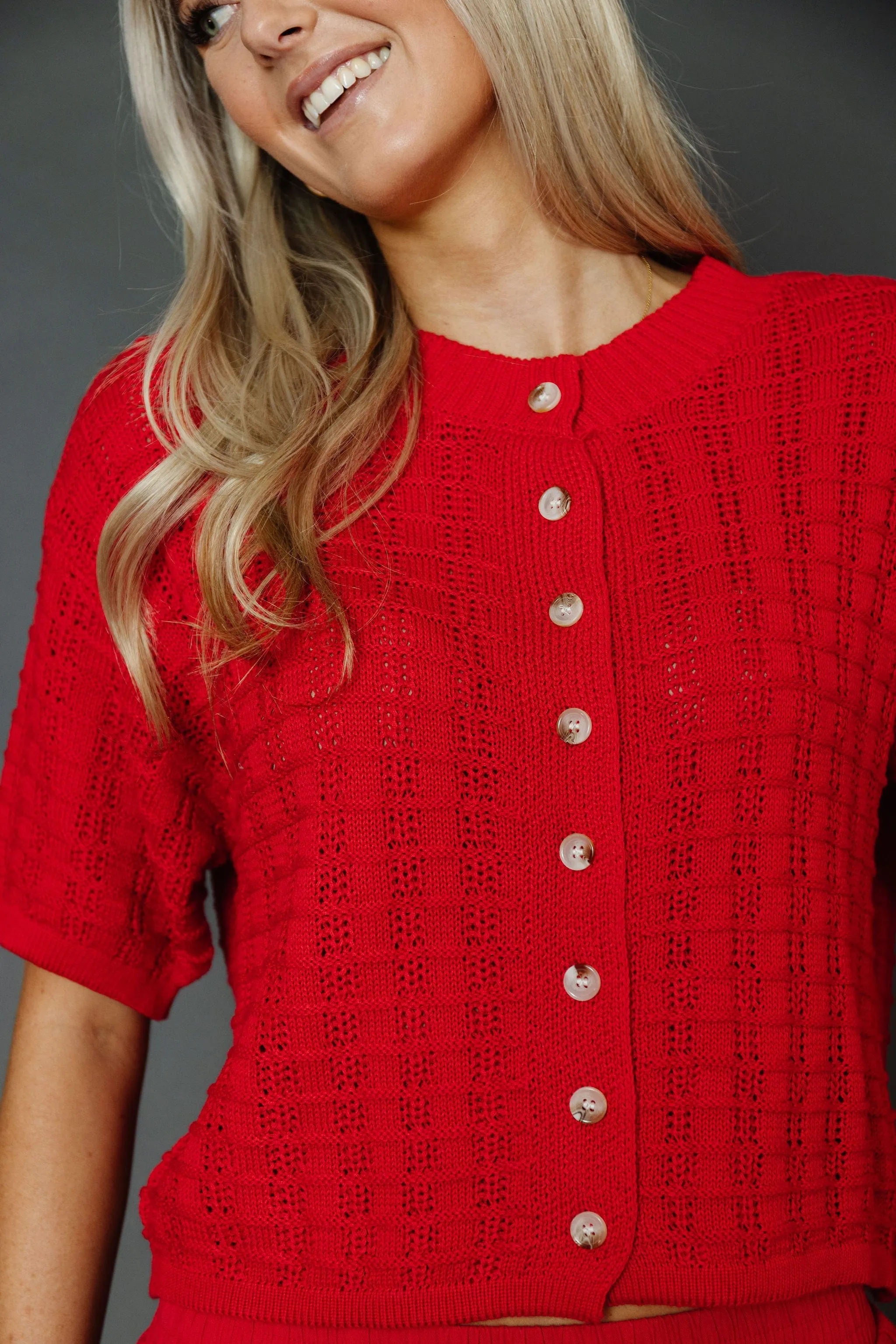 Dana Pointe Cardigan in Poppy