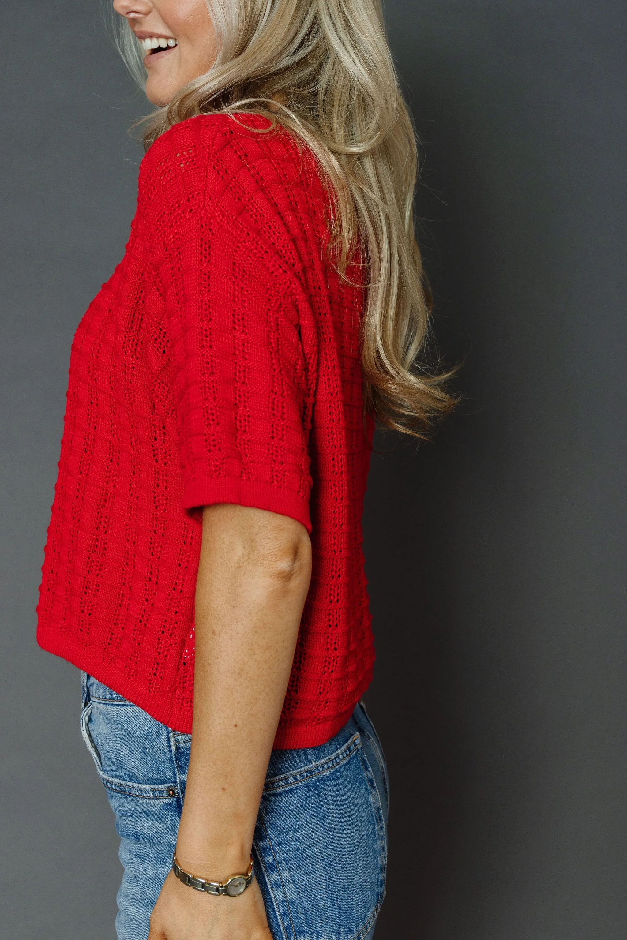 Dana Pointe Cardigan in Poppy