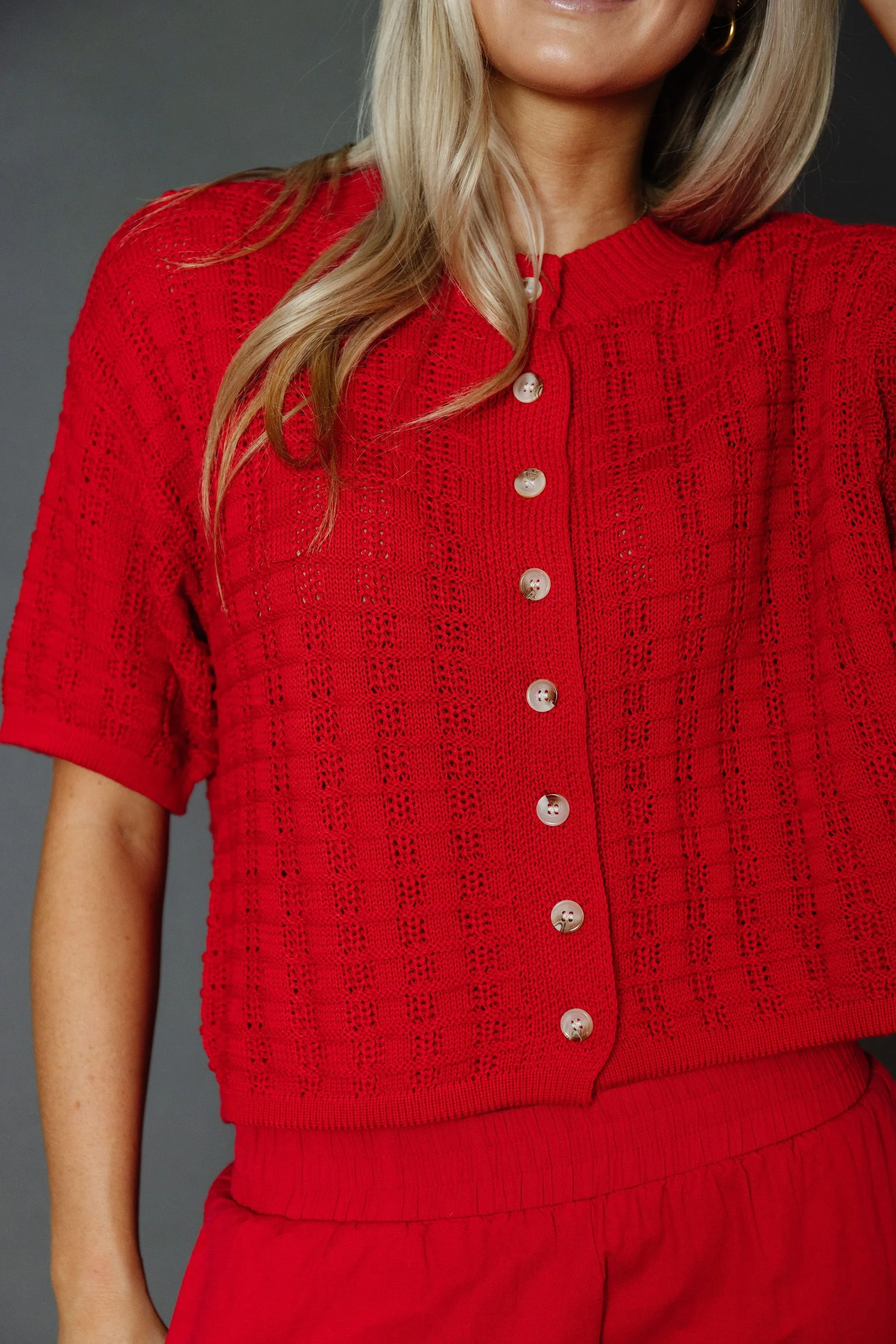 Dana Pointe Cardigan in Poppy