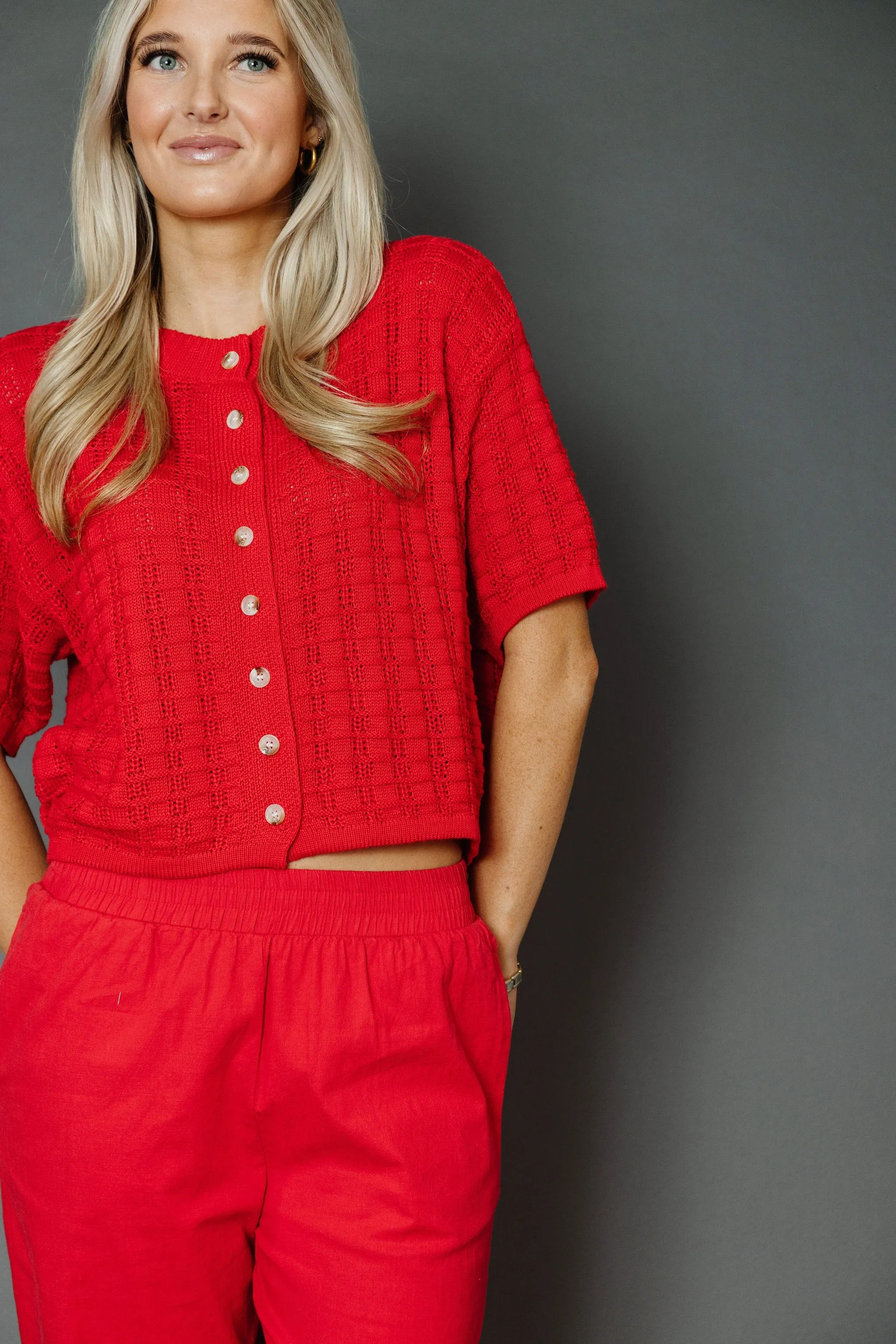 Dana Pointe Cardigan in Poppy