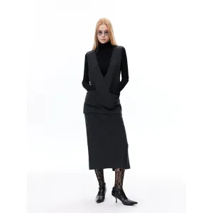 Dark Gray Knitted Ensemble
