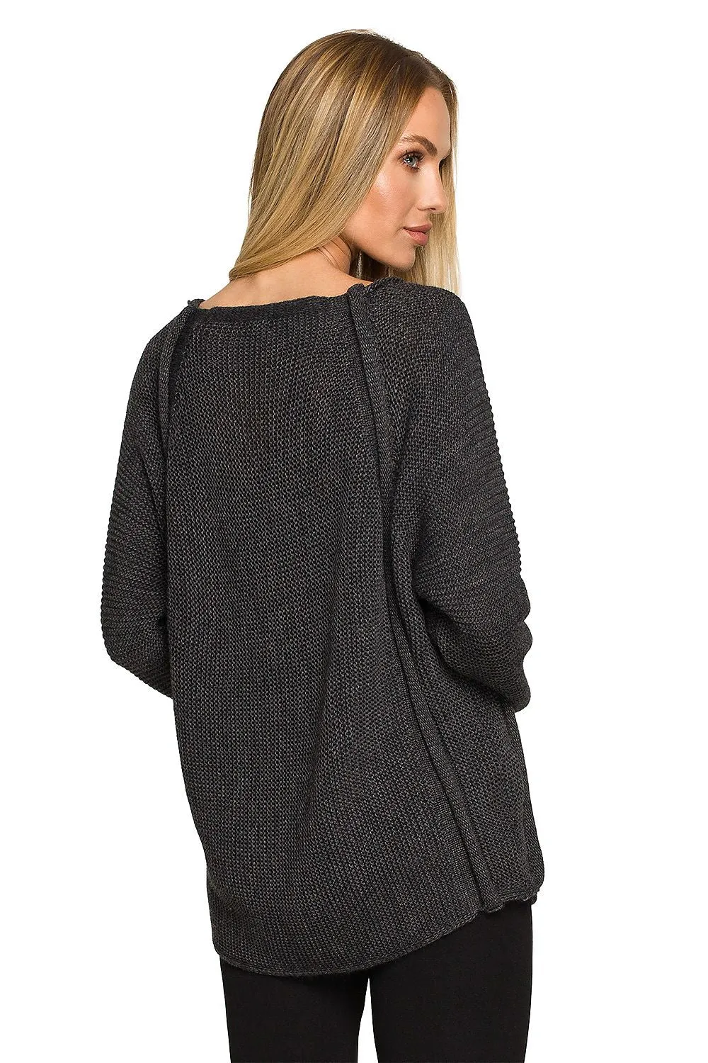 Decorative Button Oversized Sweater