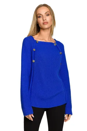 Decorative Button Oversized Sweater