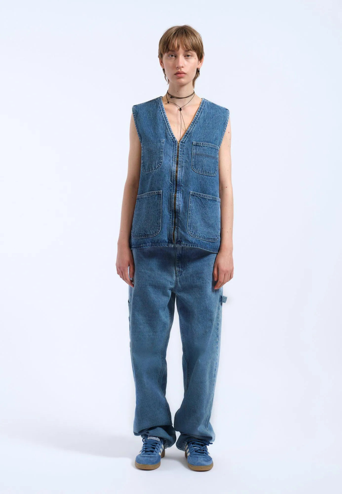 Denver Worker Vest - Stream Sky Retro Contrast
