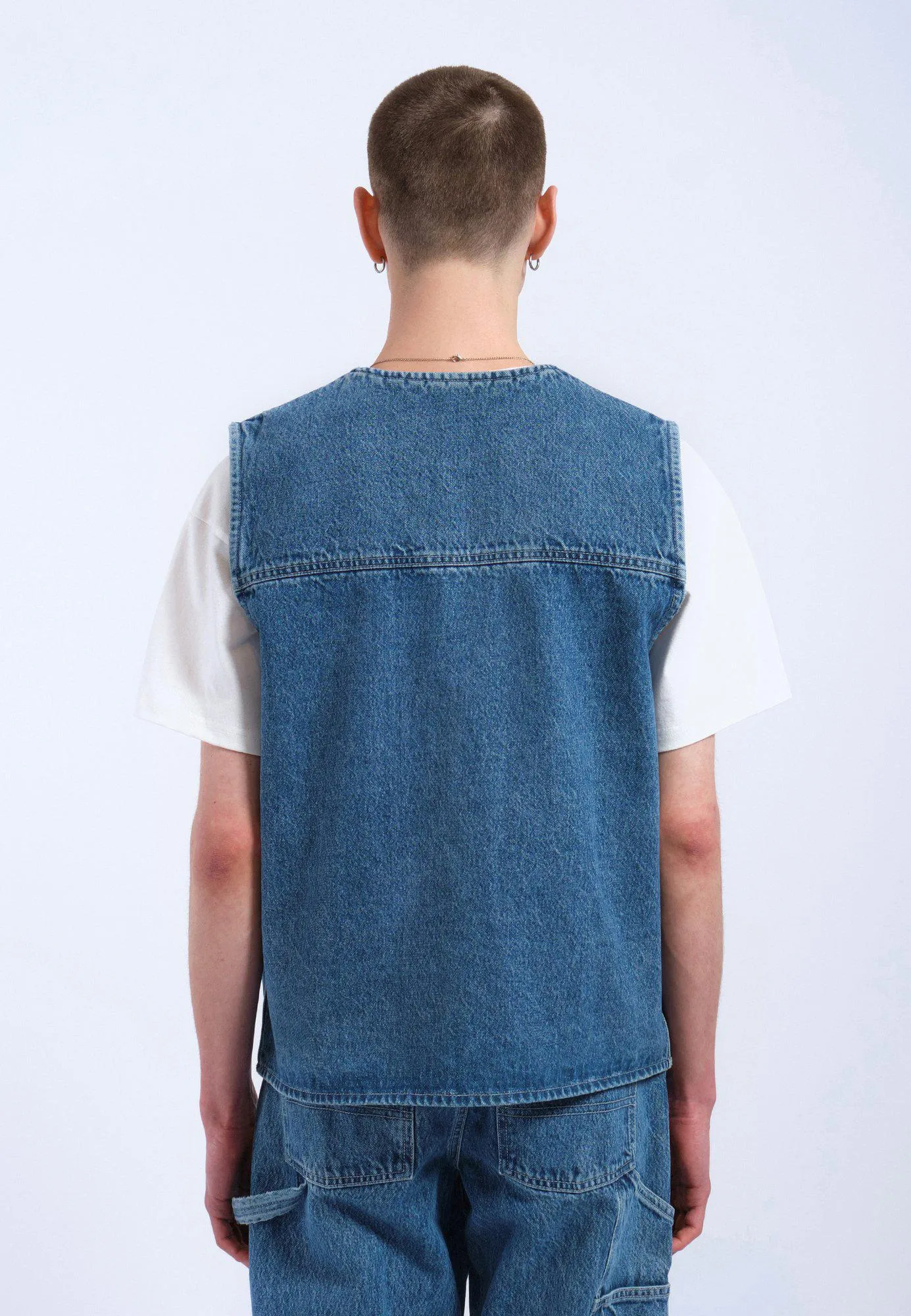 Denver Worker Vest - Stream Sky Retro Contrast