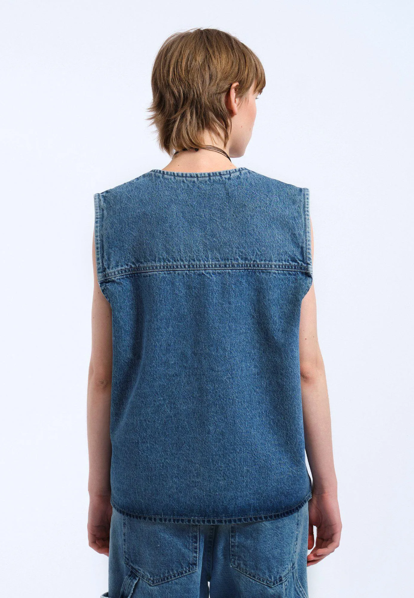 Denver Worker Vest - Stream Sky Retro Contrast