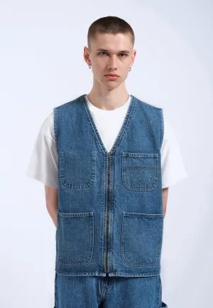 Denver Worker Vest - Stream Sky Retro Contrast