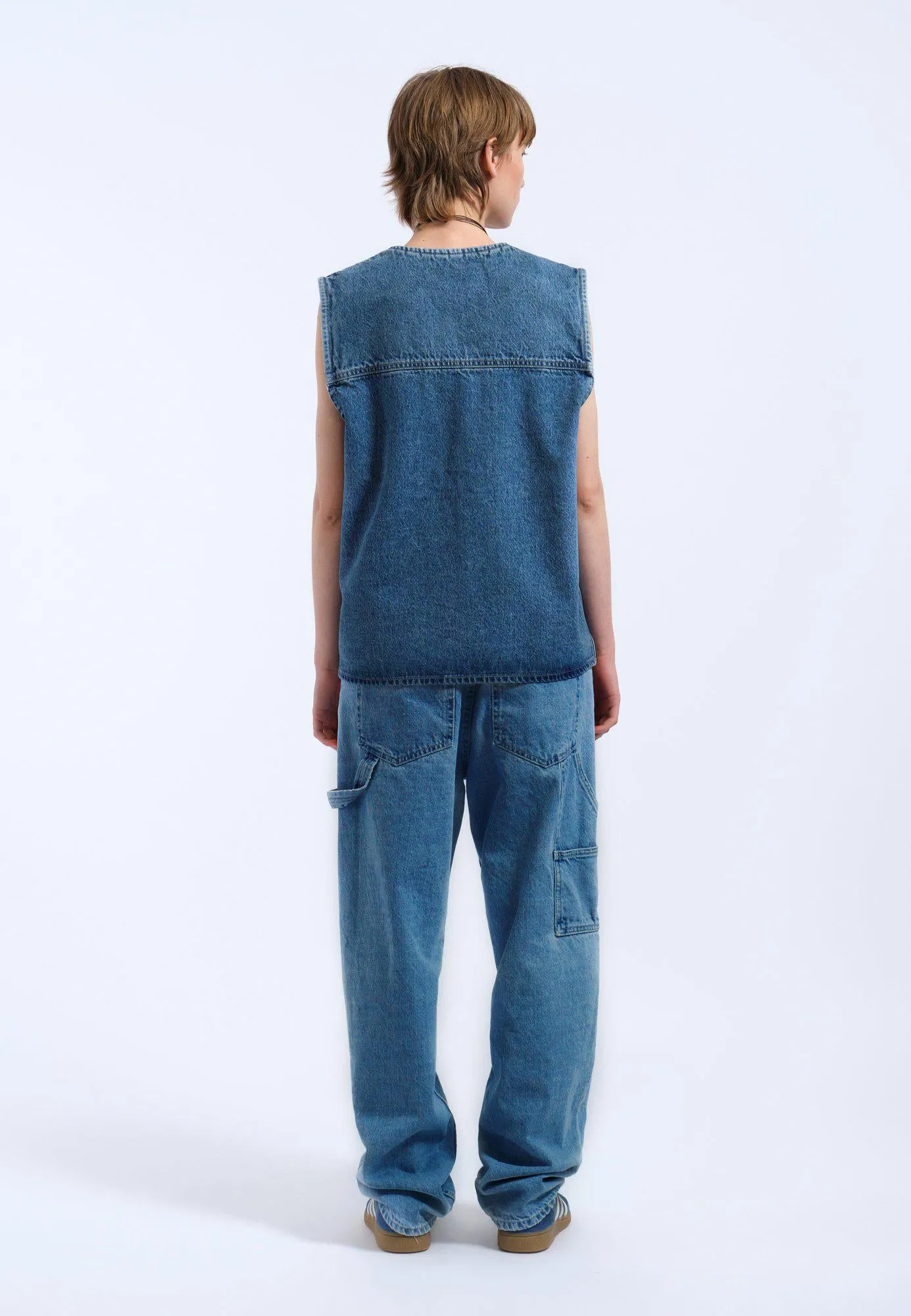 Denver Worker Vest - Stream Sky Retro Contrast