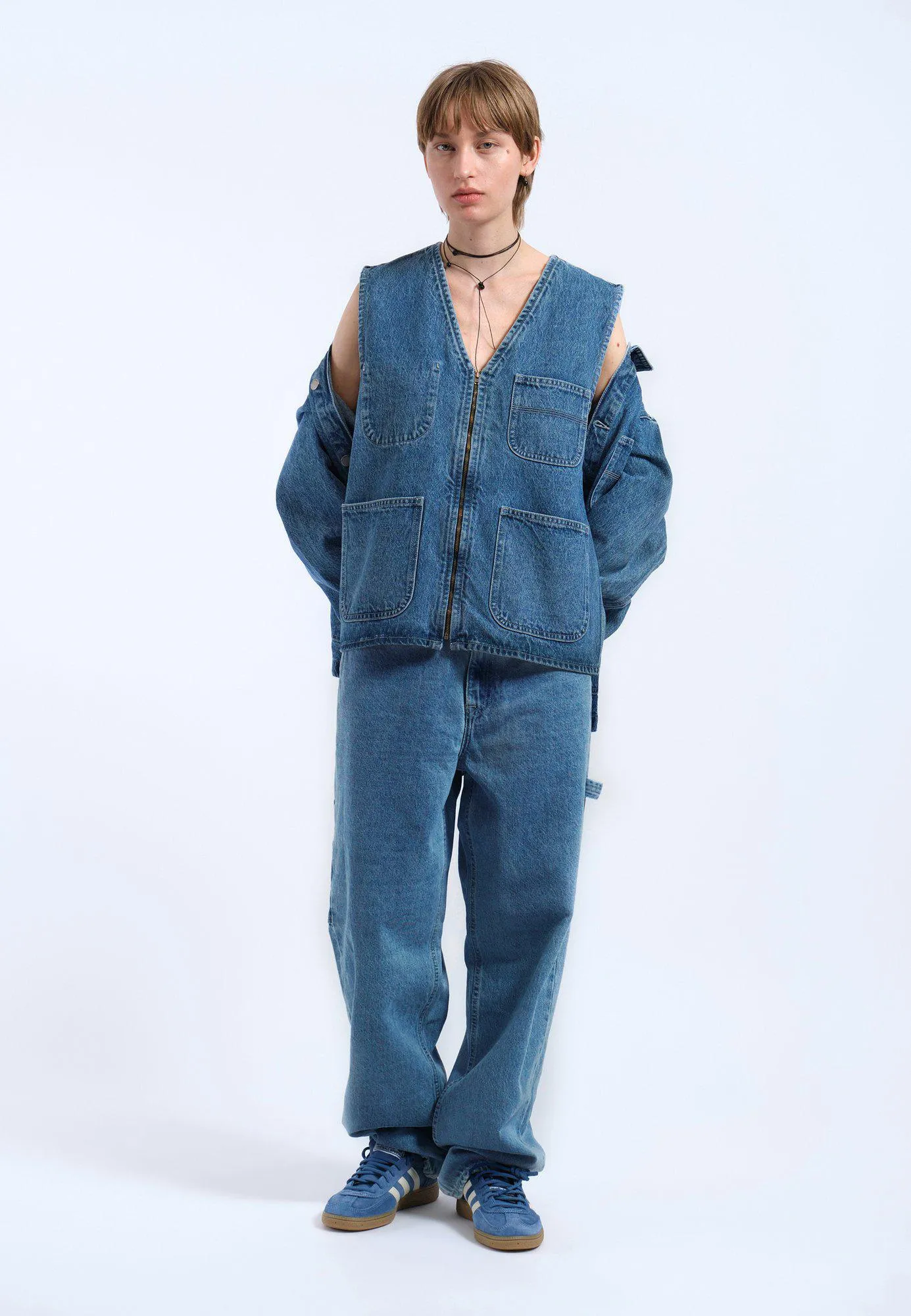 Denver Worker Vest - Stream Sky Retro Contrast