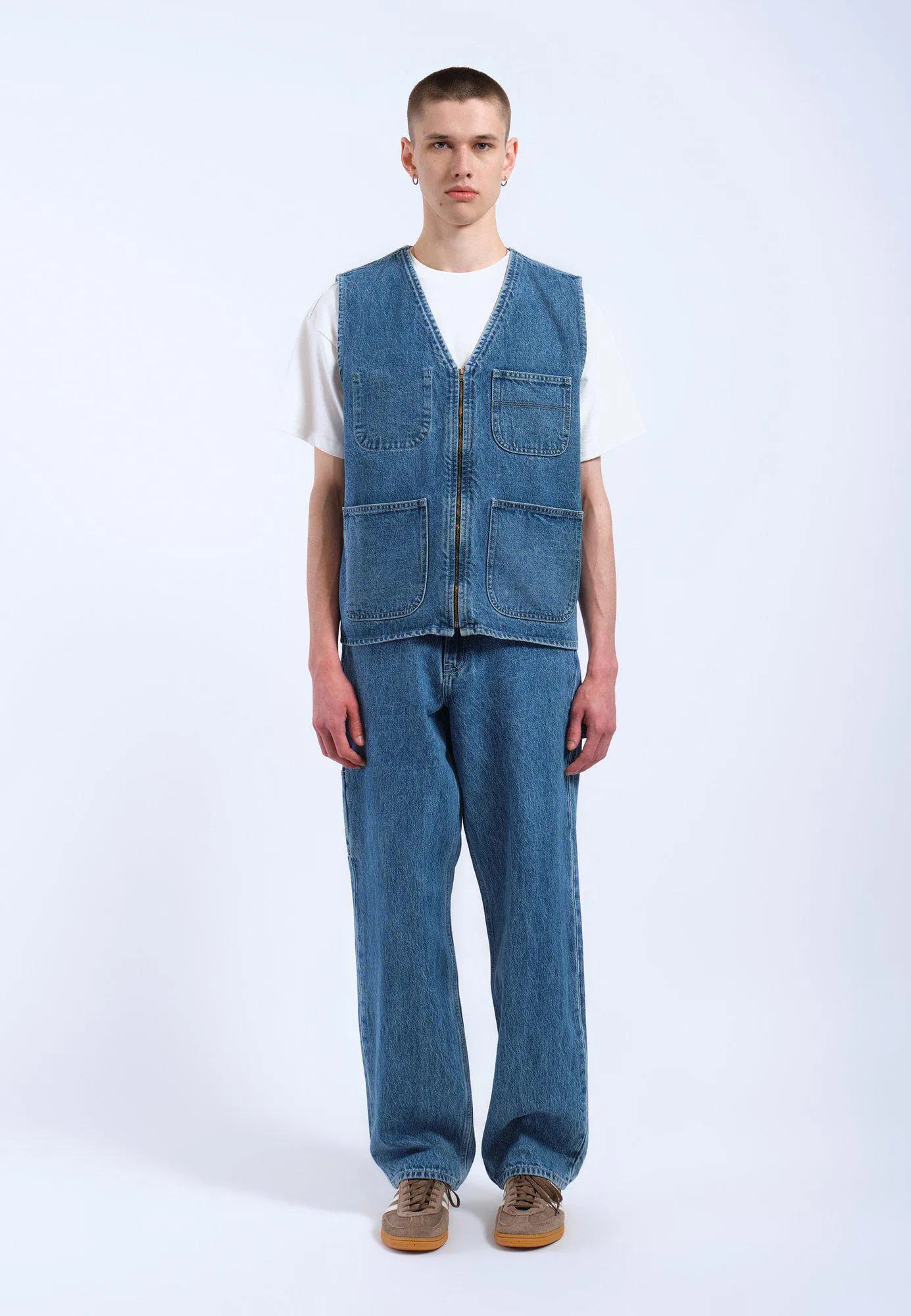 Denver Worker Vest - Stream Sky Retro Contrast