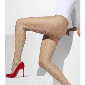 Diamond Net Tights Adult White