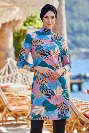 Elastane Fully Covered Hijab Swimsuit Rory 9202 Black
