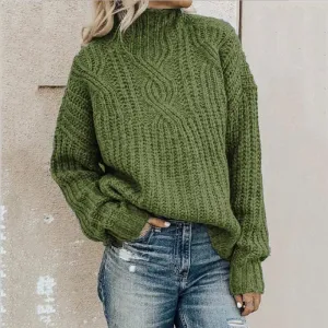 Elena | Women Turtleneck Loose Knitted Sweater | Warm