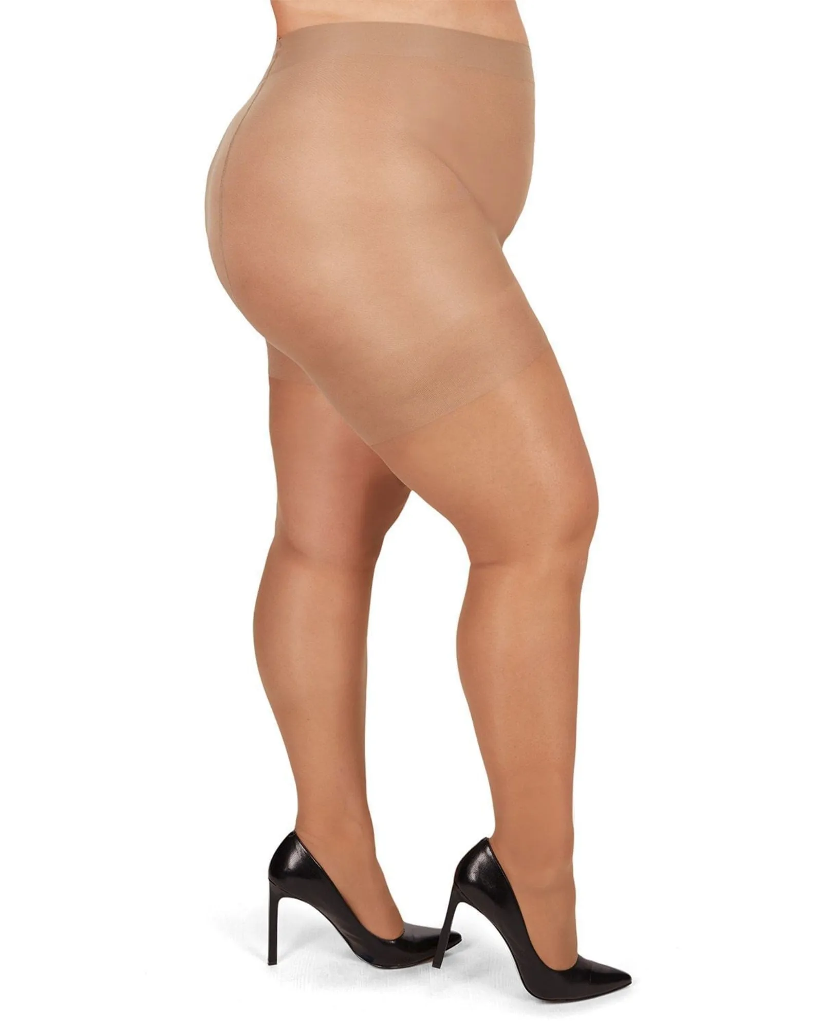 Energizing Plus Size Curvy Control Top Pantyhose | Honey