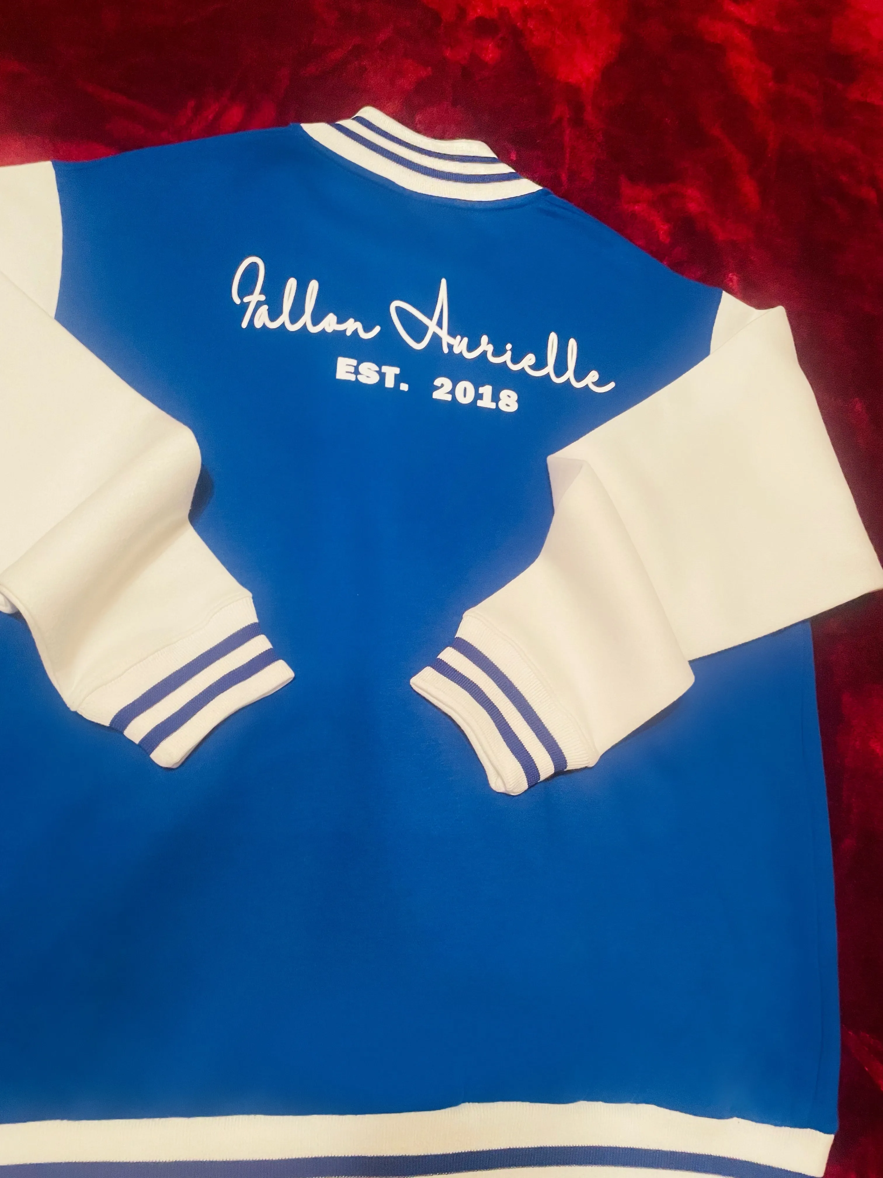 Fallon Aurielle Unisex Signature EST. 2018 Jacket (Royal Blue & White)