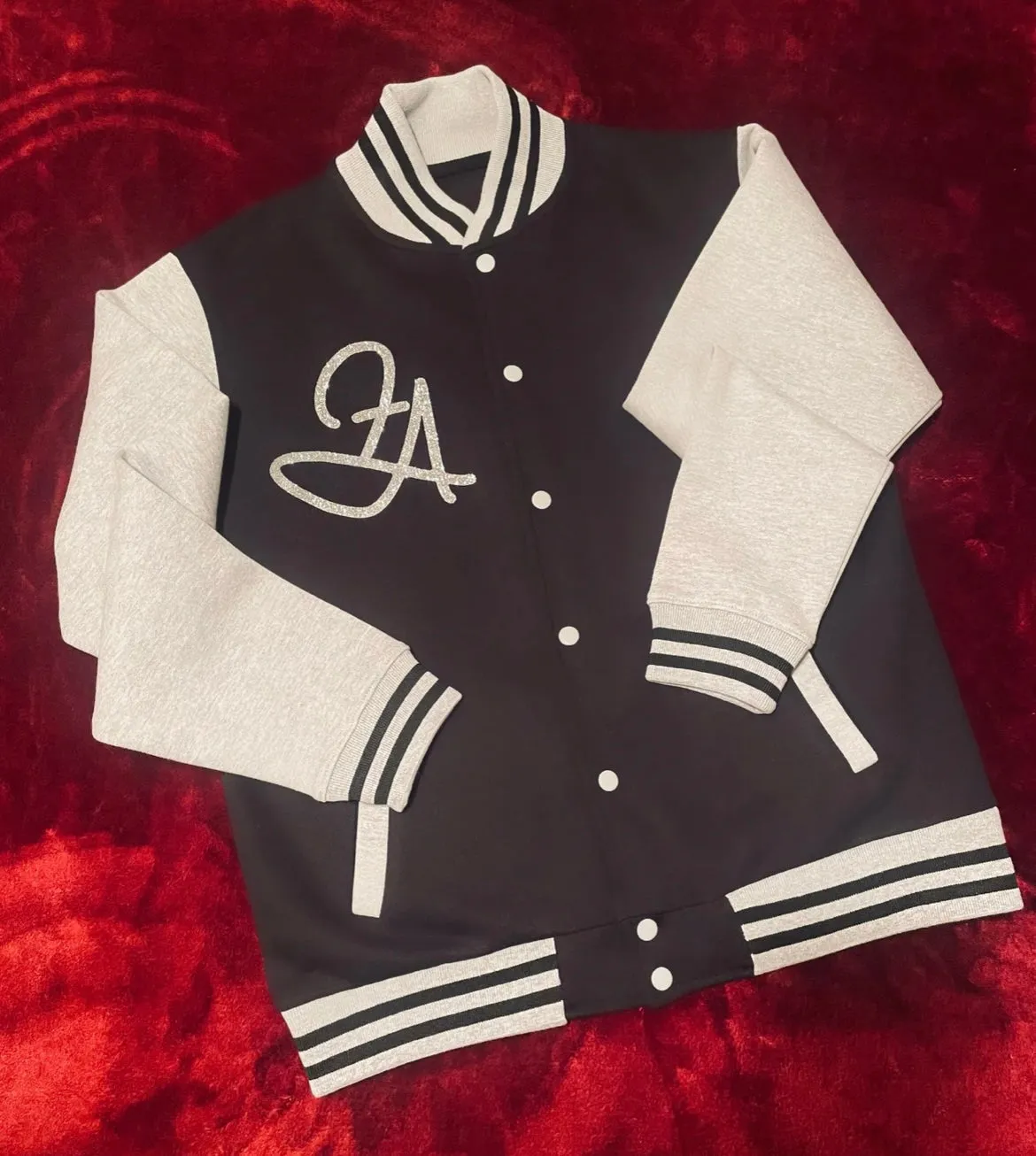 Fallon Aurielle Unisex Signature Pisces Logo & Name Zodiac Jacket (Black, Gray & Silver)