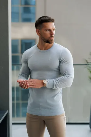 Father Sons Classic Navy Roll Neck Merino Wool Knitted Sweater With FS Embroidery - FSN011