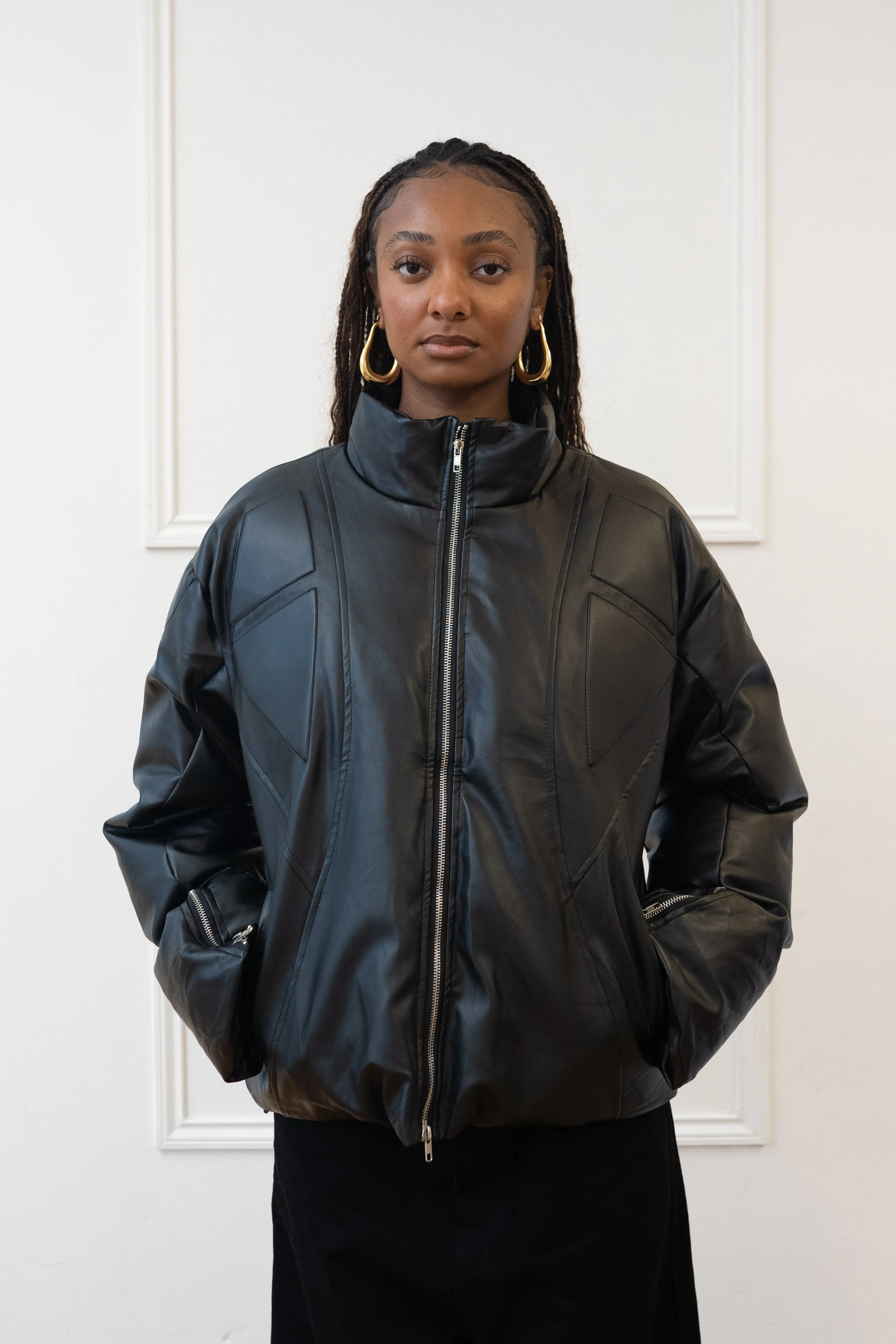 FAUX LEATHER MOTOR JACKET