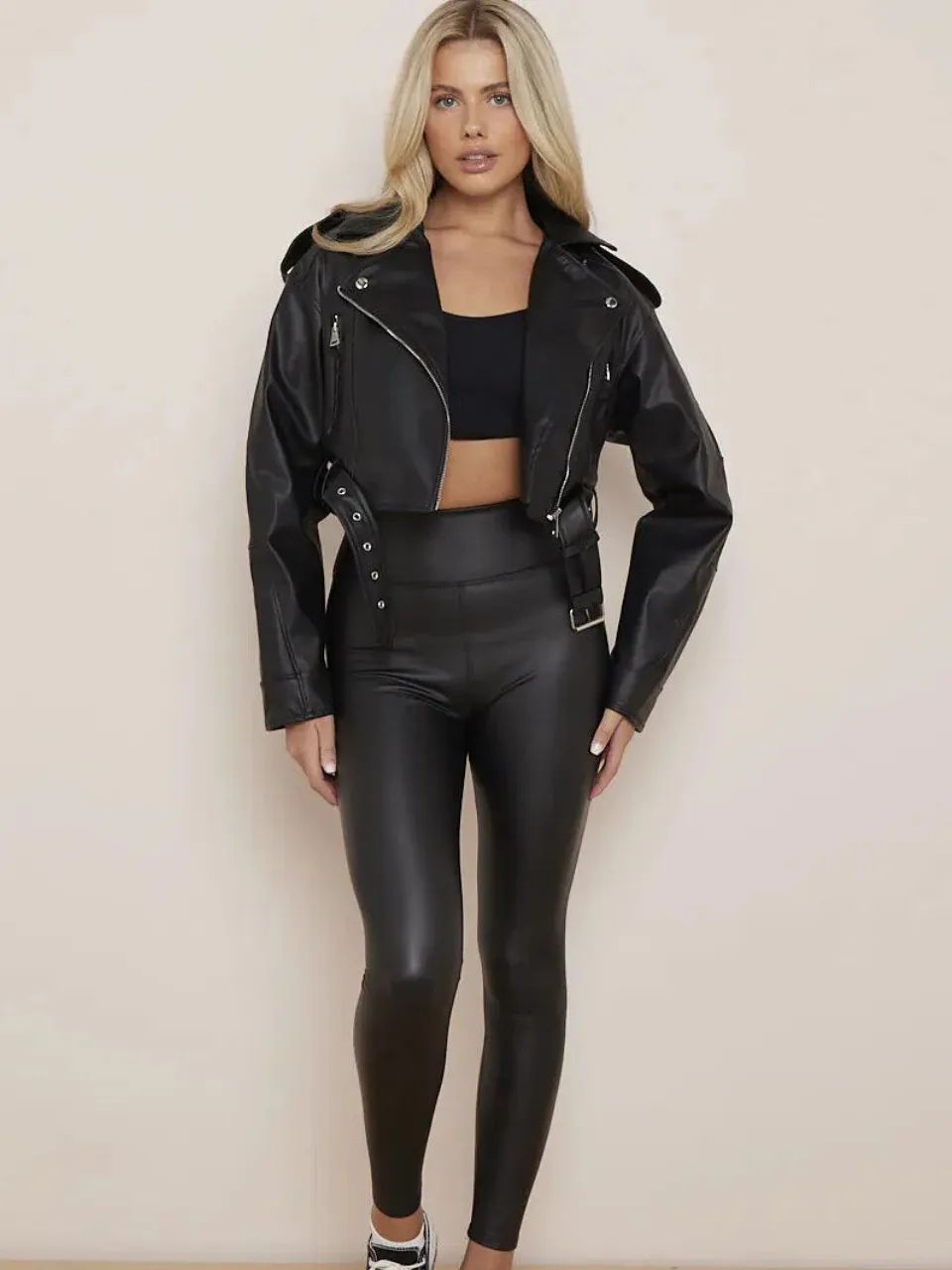 Faux PU Leather Jacket