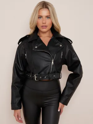 Faux PU Leather Jacket