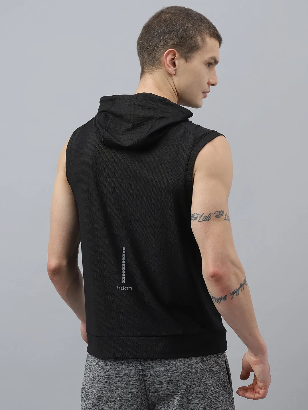 Fitkin men self design hooded tshirt