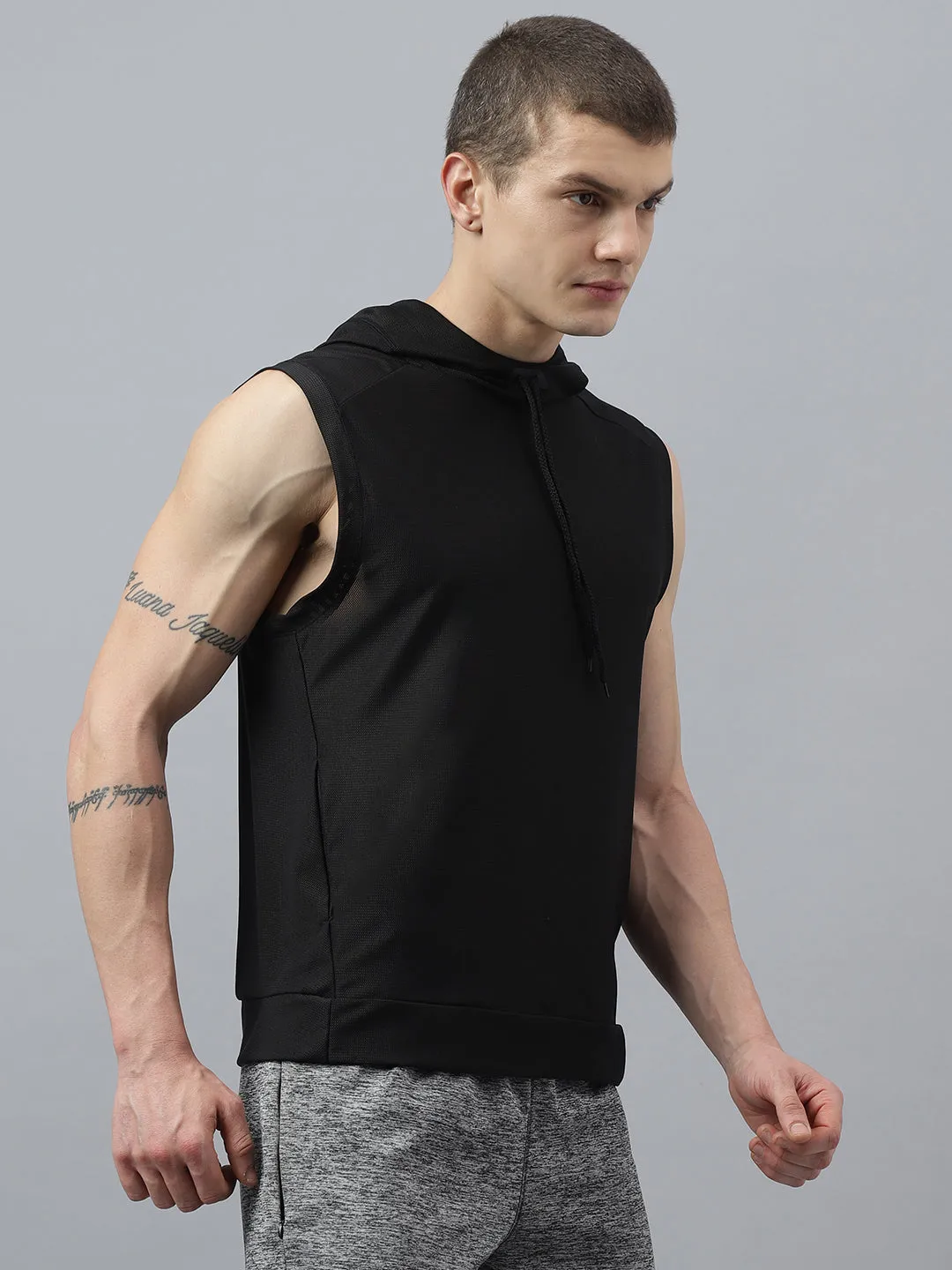 Fitkin men self design hooded tshirt