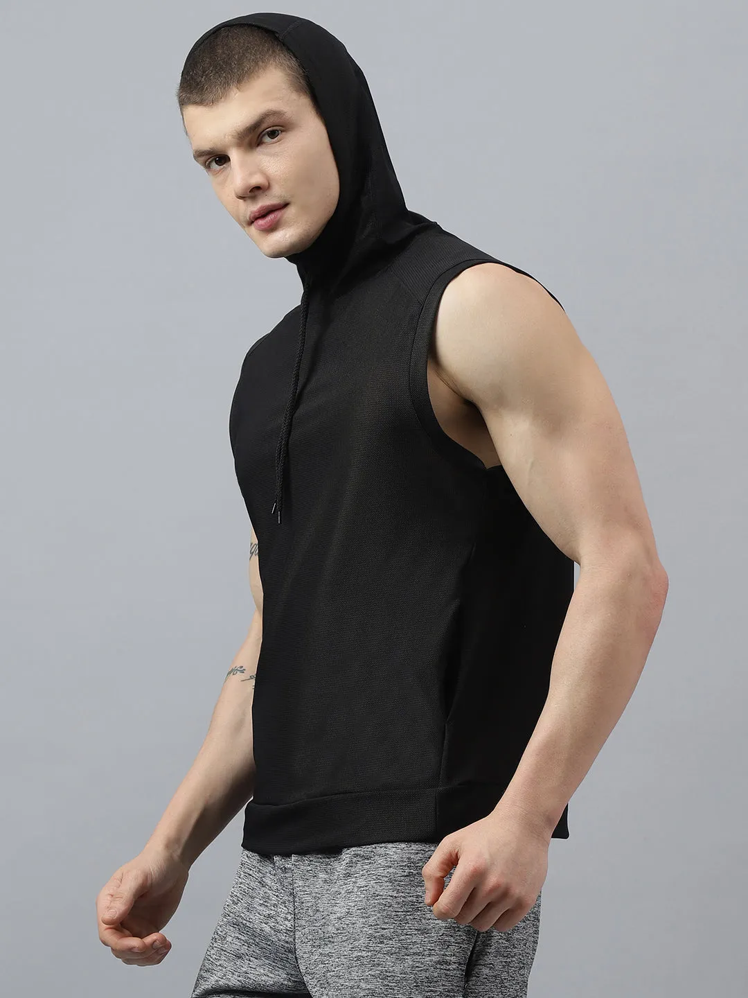 Fitkin men self design hooded tshirt