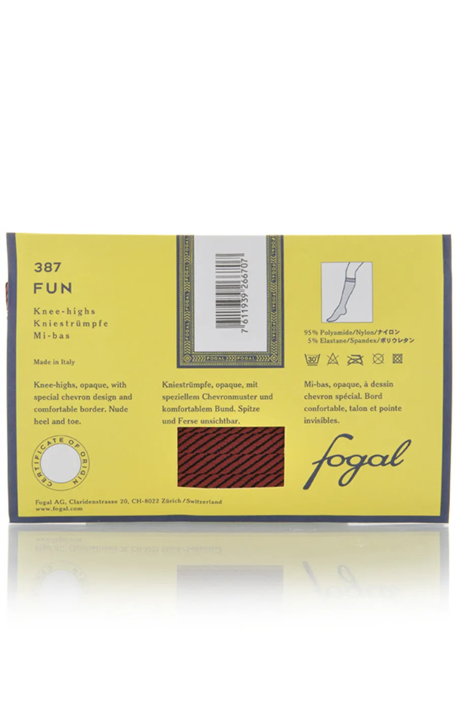 FOGAL 387 FUN Chevron Knee Highs 614 Marine