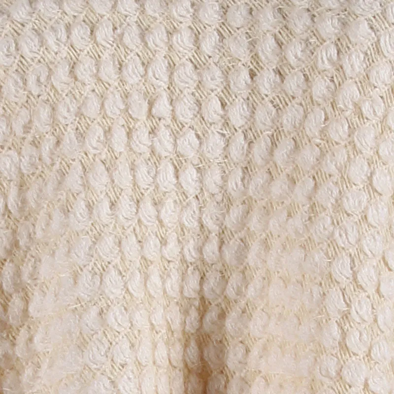 Fringed Cloak Shawl Half Open Collar Solid Color Pullover Sweater