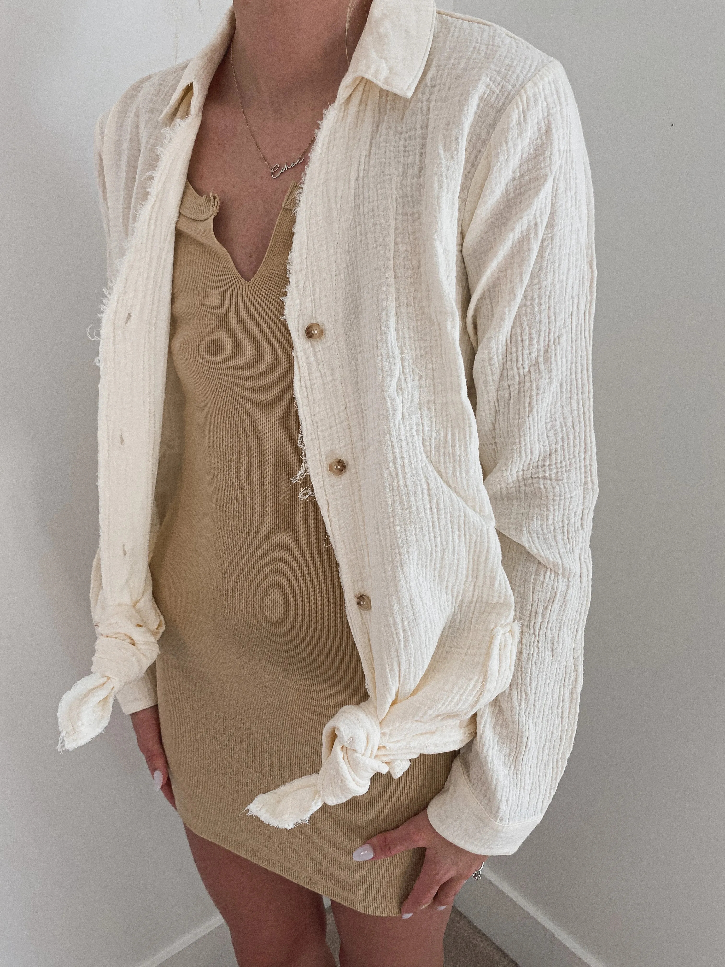 Gauze Button Down Tunic