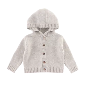 Gilane Merino Wool Cardigan | Soft Grey Melange