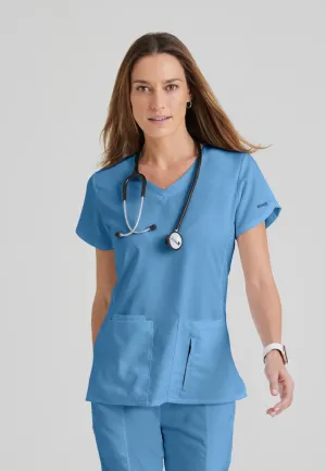 Greys Anatomy 41423 Cora Scrub Top Ciel Blue