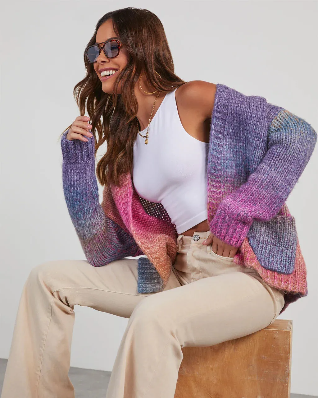 Halsey Marled Open Front Cardigan