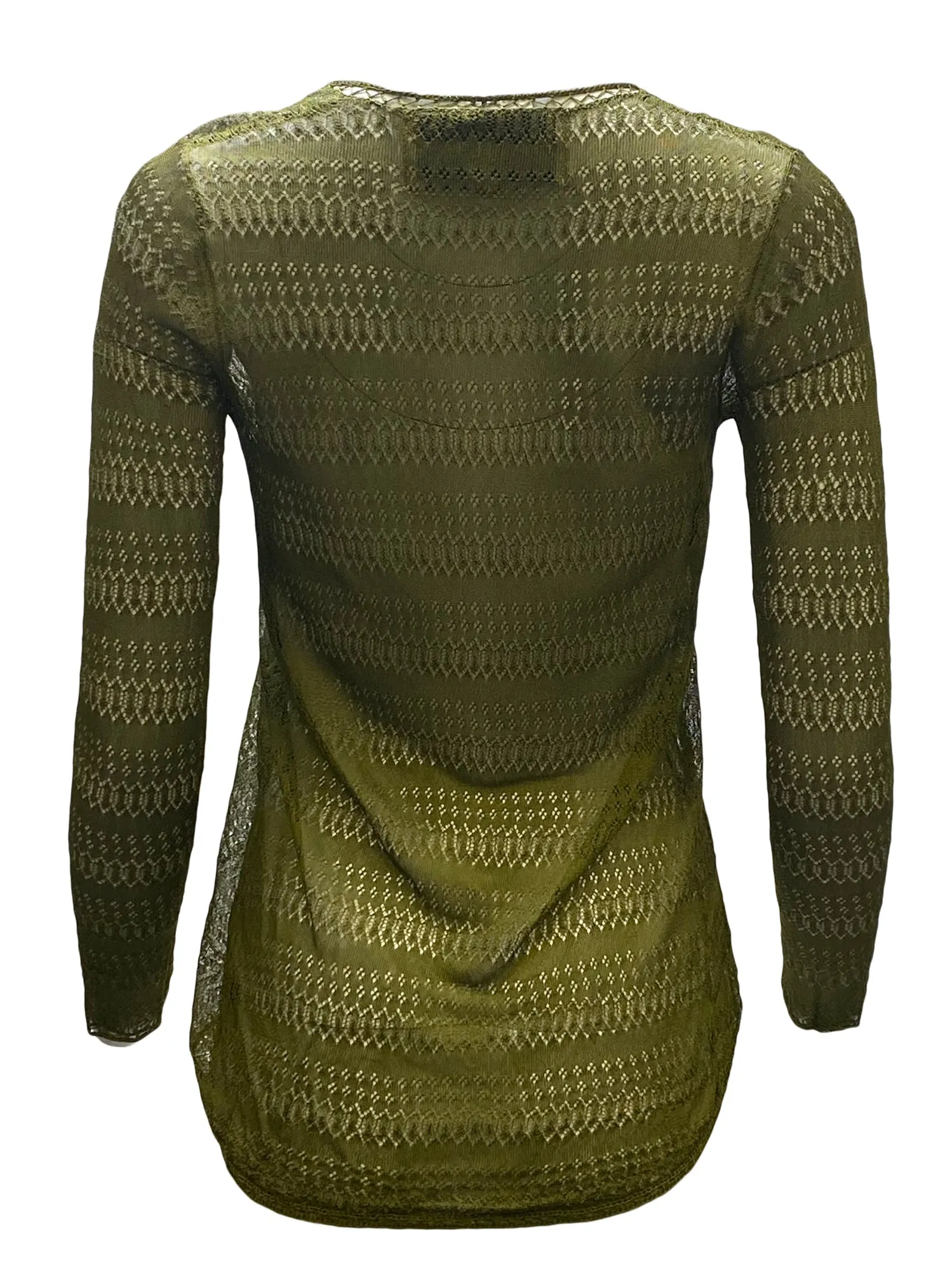 HANLEY MELLON Women's Olive Green Open Front Cardigan Sz S $425 NEW