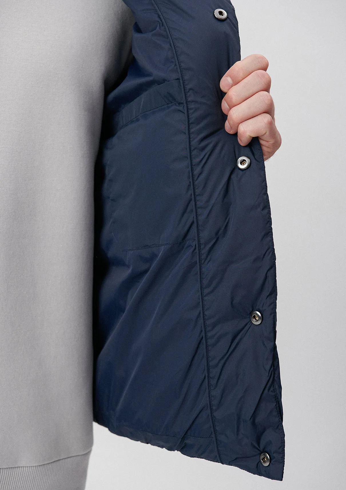 High Collar Navy Puffer Vest