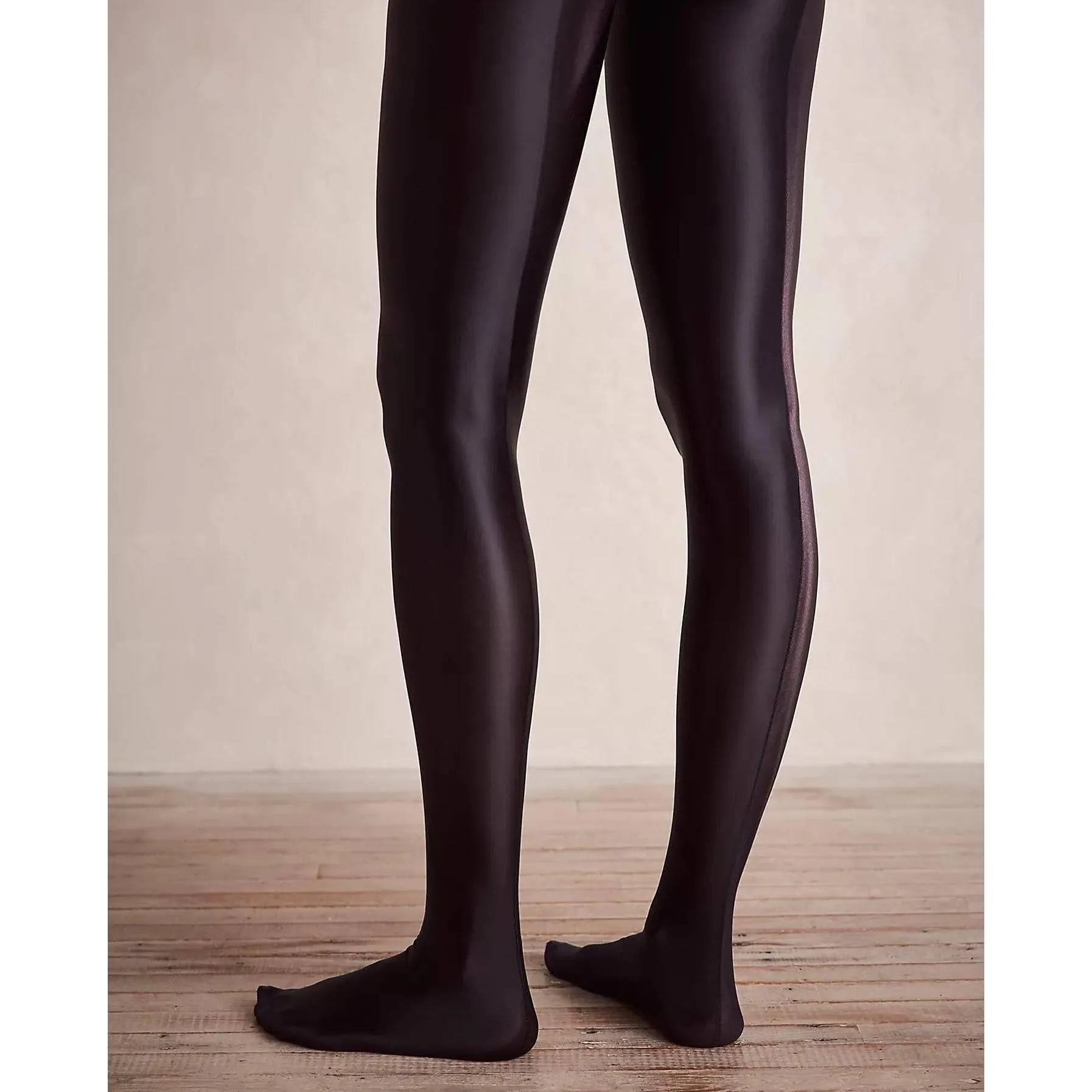 High Heel Jungle Liquid Mercury Tights in Tan or Black [Sizes SM-ML]