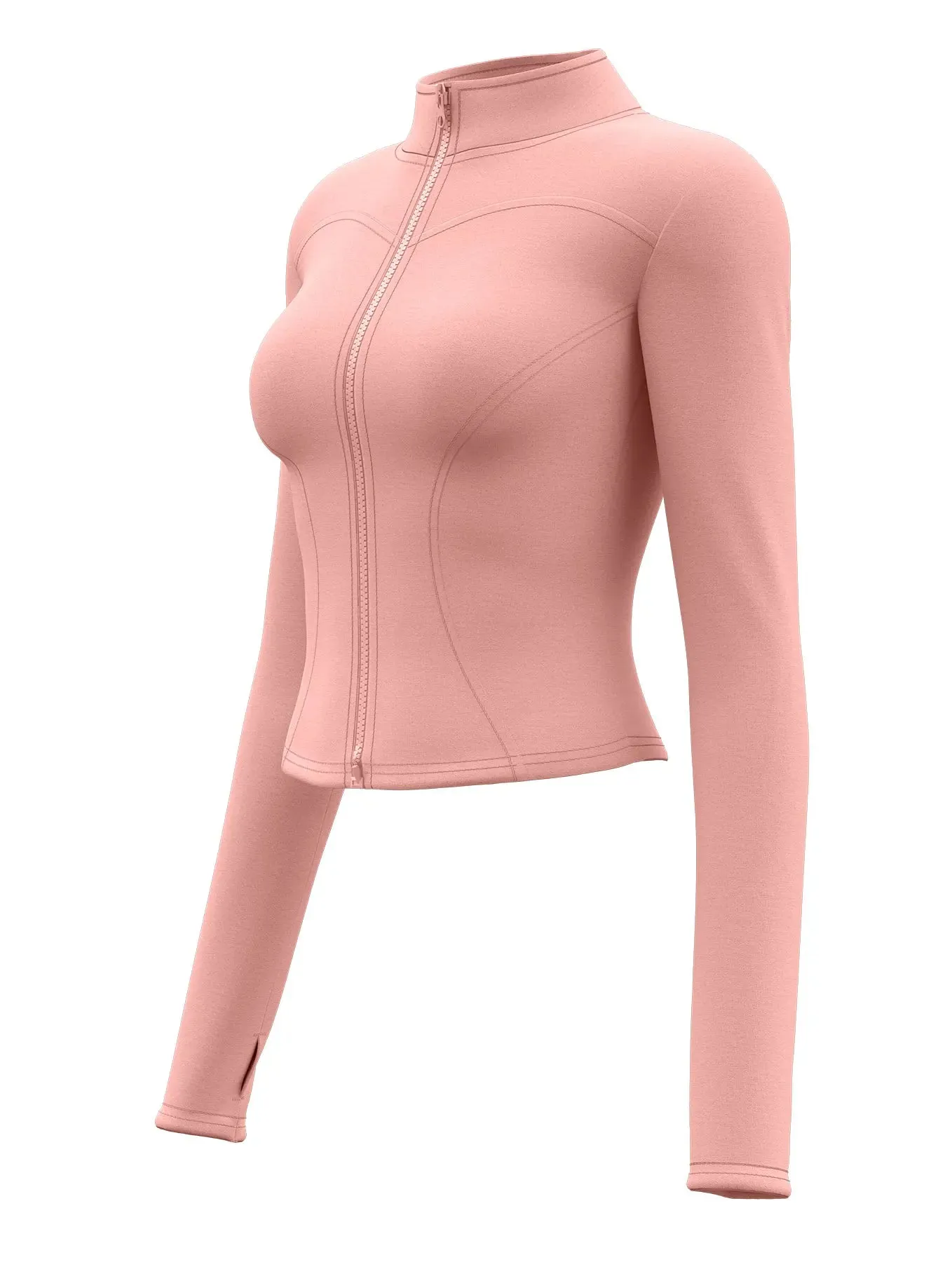 High Quality Women’s Waist Slimming Training Top – Stand Collar, Full Zipper, Long Sleeve Yoga & Fitness Shirt