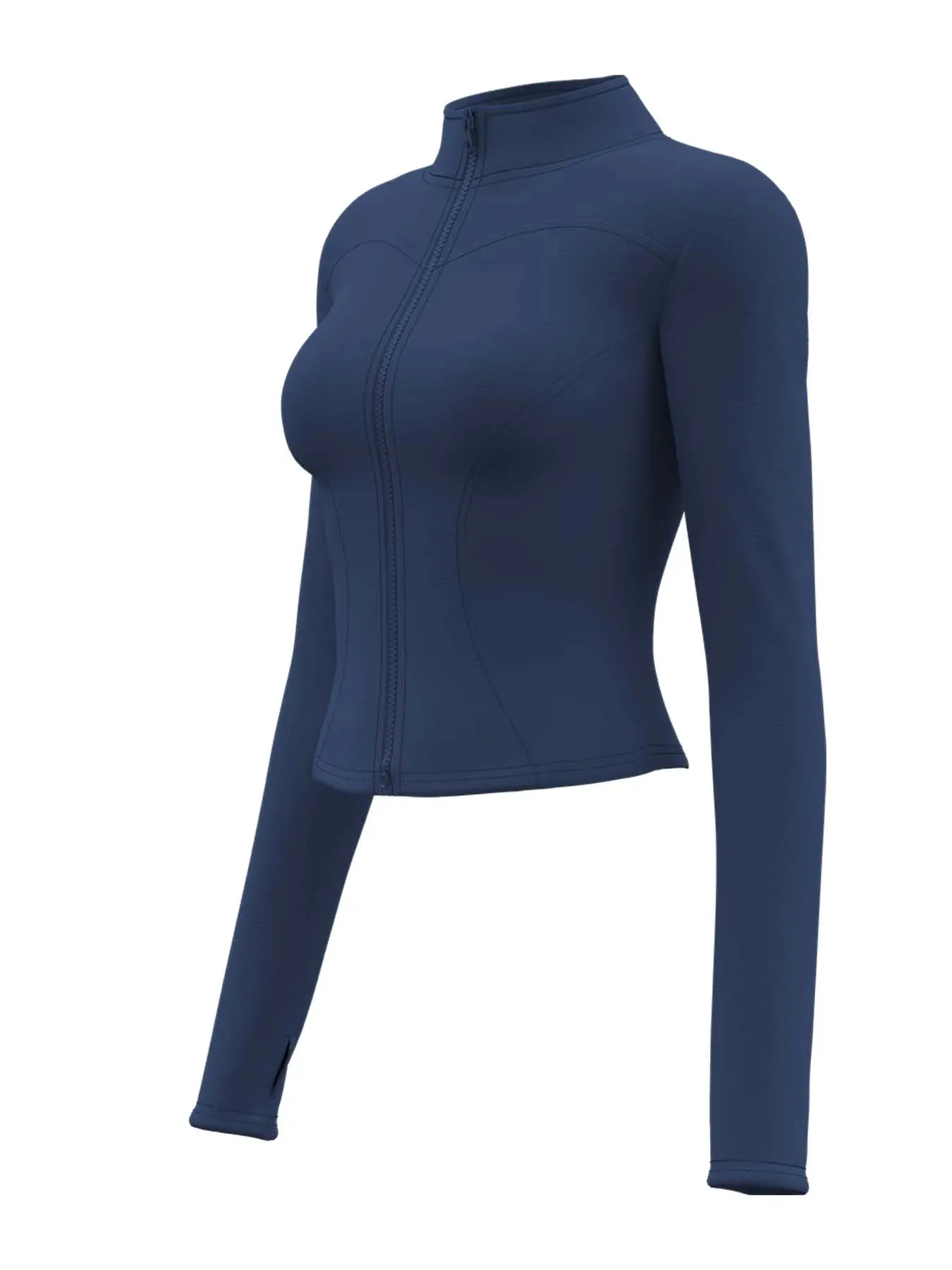 High Quality Women’s Waist Slimming Training Top – Stand Collar, Full Zipper, Long Sleeve Yoga & Fitness Shirt