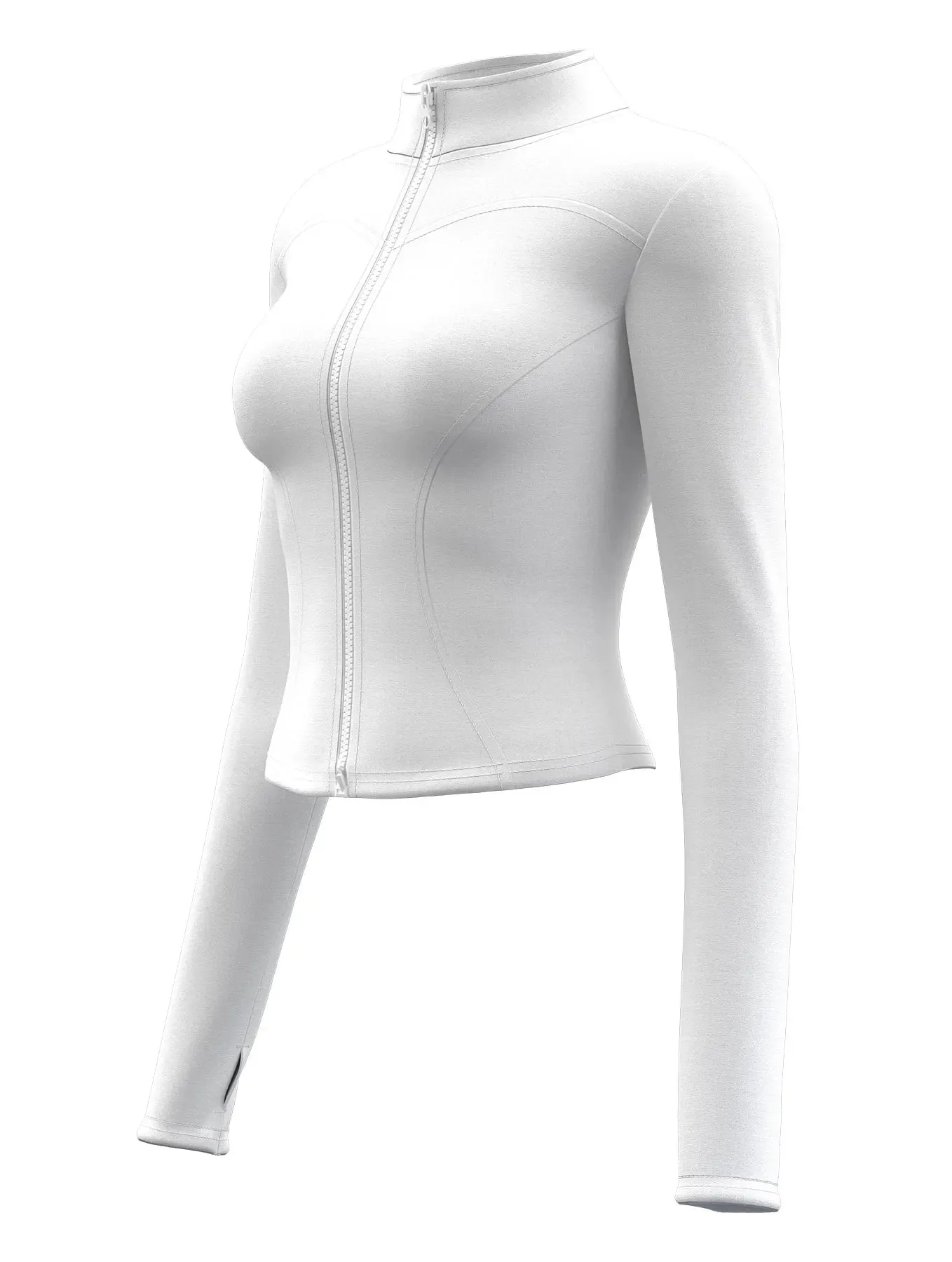 High Quality Women’s Waist Slimming Training Top – Stand Collar, Full Zipper, Long Sleeve Yoga & Fitness Shirt