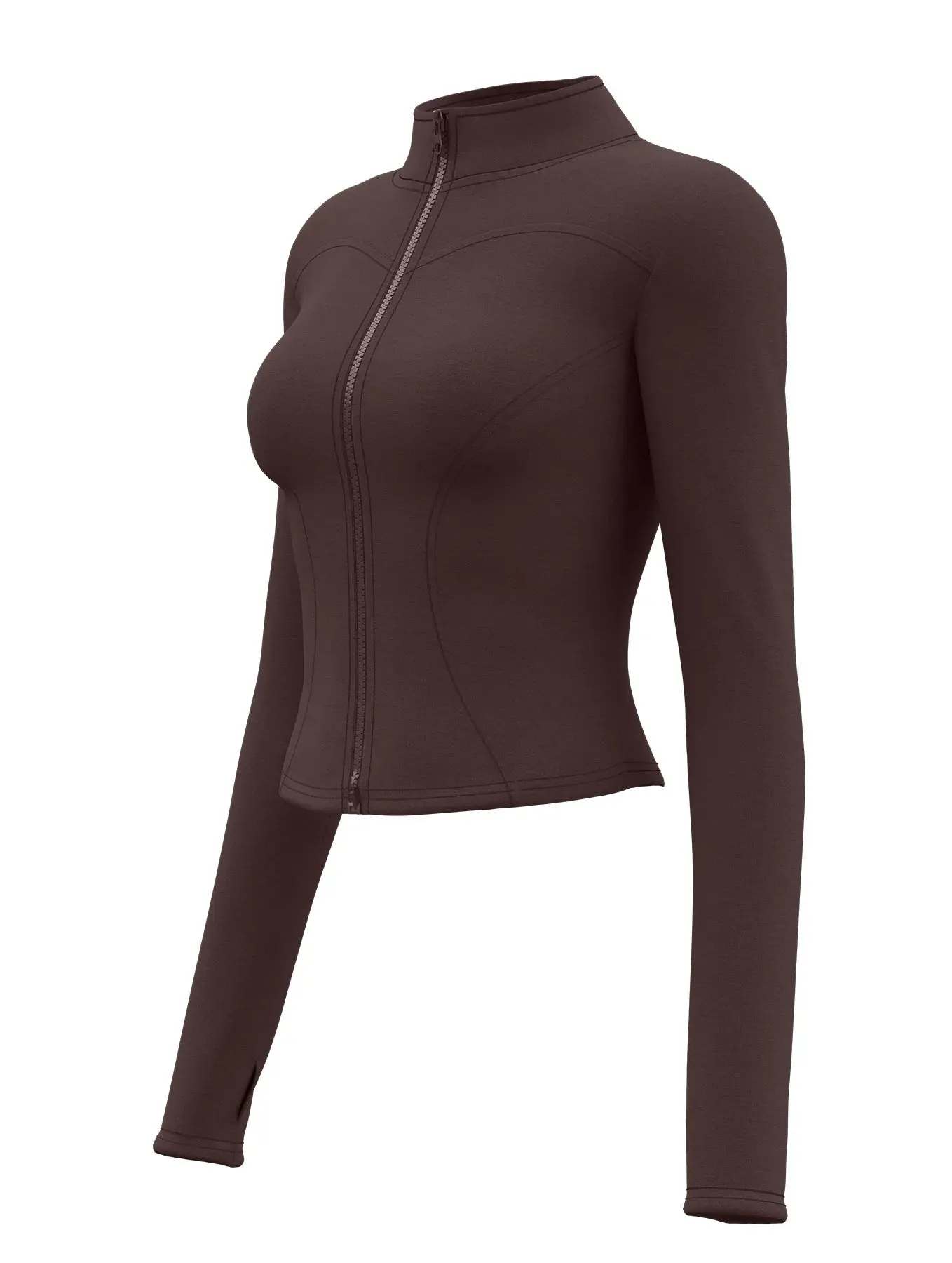 High Quality Women’s Waist Slimming Training Top – Stand Collar, Full Zipper, Long Sleeve Yoga & Fitness Shirt