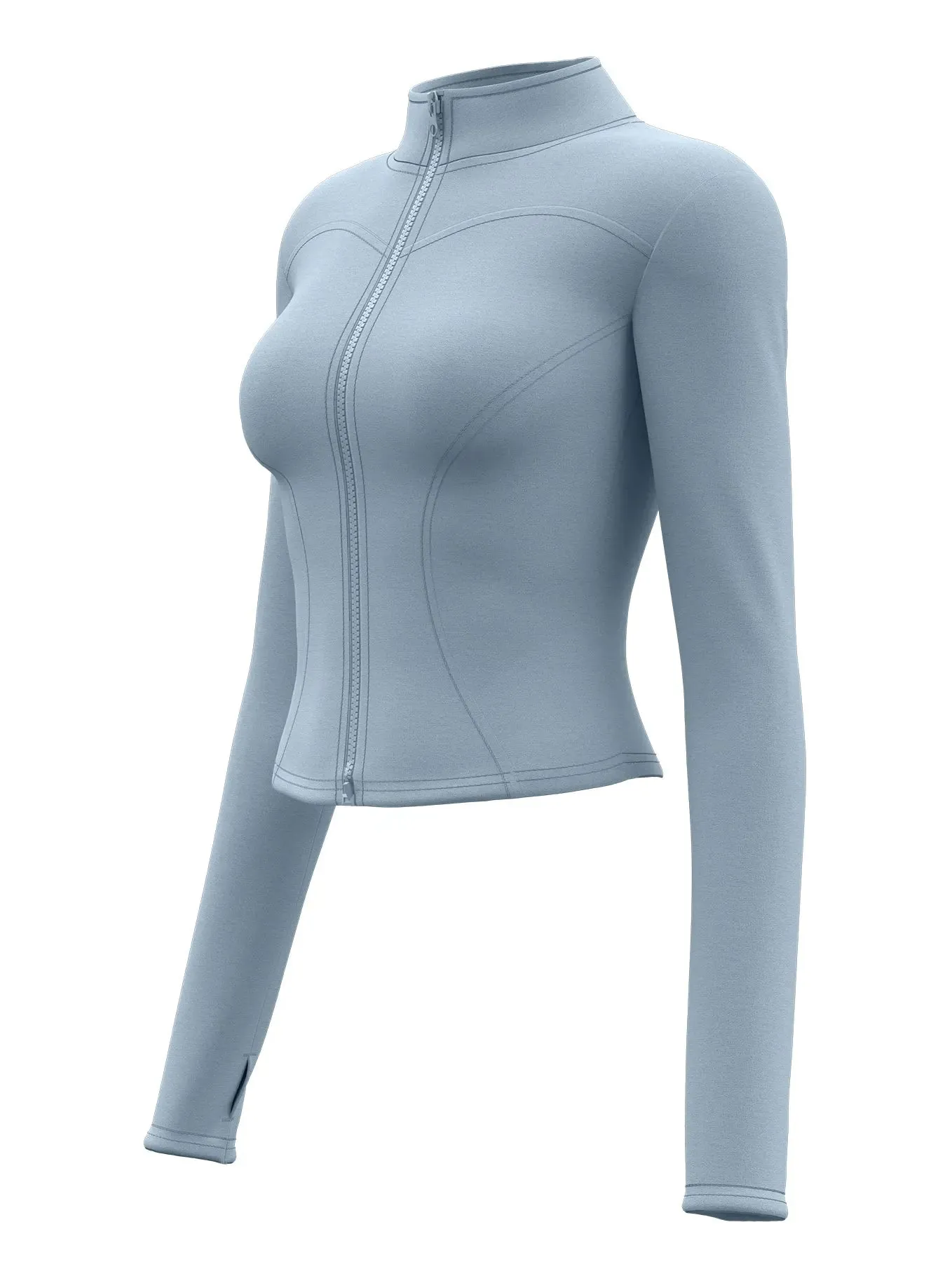 High Quality Women’s Waist Slimming Training Top – Stand Collar, Full Zipper, Long Sleeve Yoga & Fitness Shirt