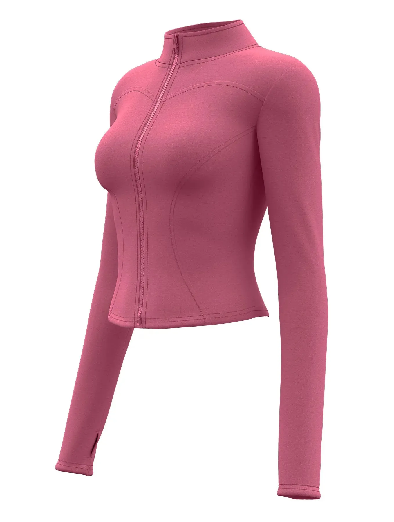 High Quality Women’s Waist Slimming Training Top – Stand Collar, Full Zipper, Long Sleeve Yoga & Fitness Shirt