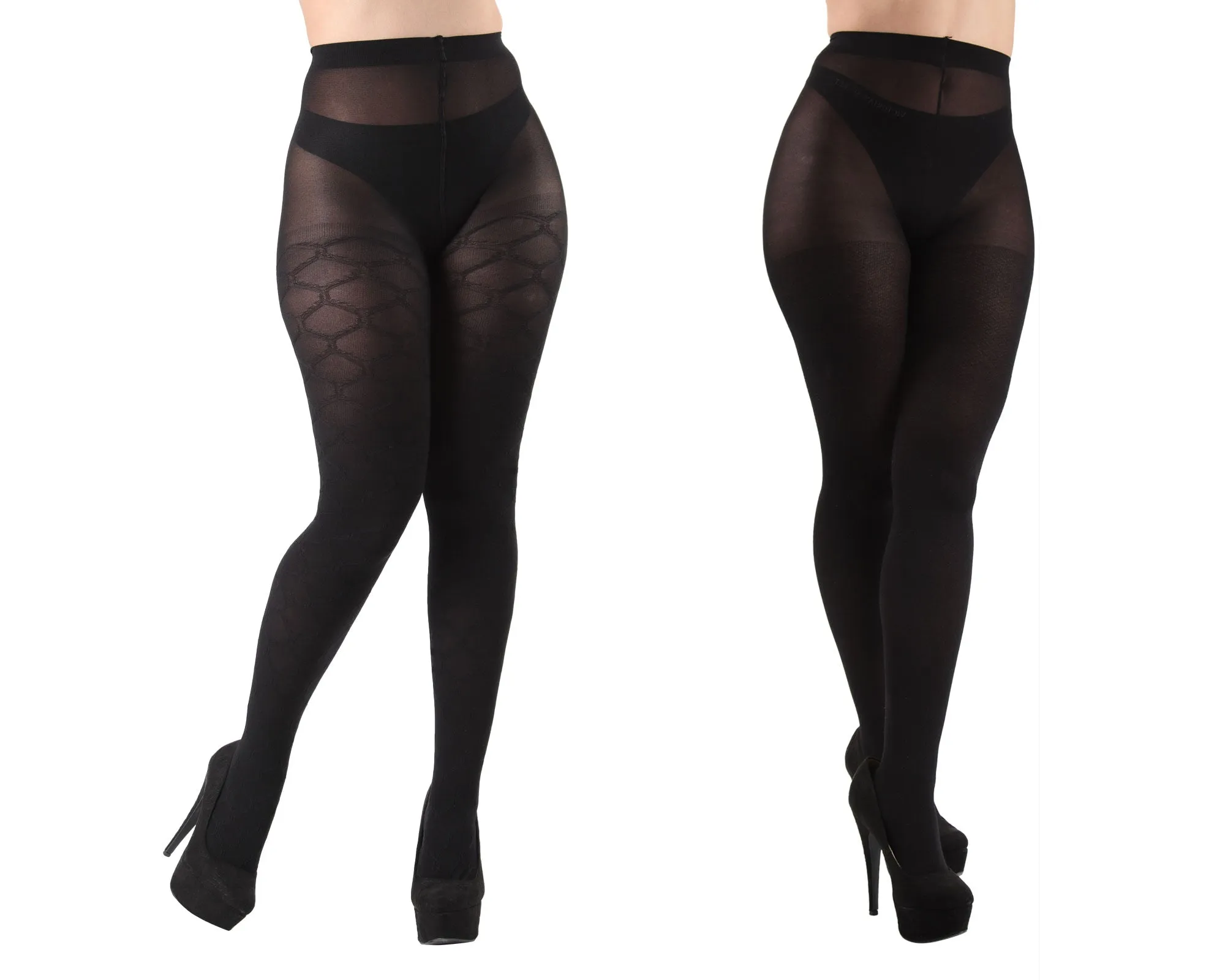 Honey Bee/Solid Control Top Tights 2 Pack