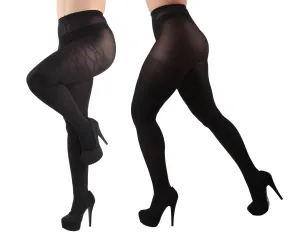Honey Bee/Solid Control Top Tights 2 Pack