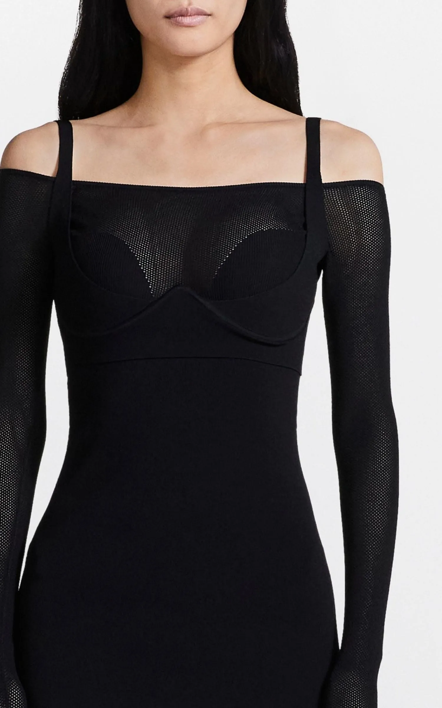 Hosiery Mesh Dress Black