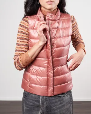 iconico nylon ultralight short vest - rosa