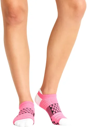Infinity Legwear HUSTLE Athletic Ankle Socks Ruby Pink/Black/White
